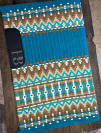 EMILY 1.0 Bright Teal, Turquoise, Camel and White Premium Pad