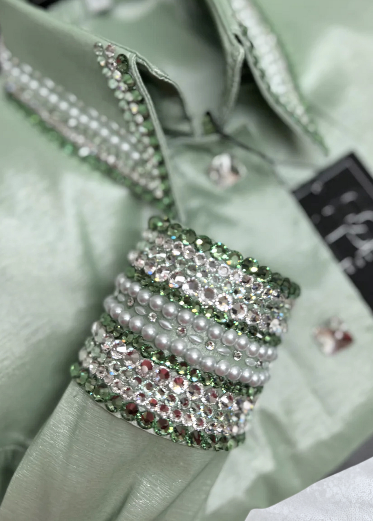 GLITZY Sage Green Taffeta Day Shirt