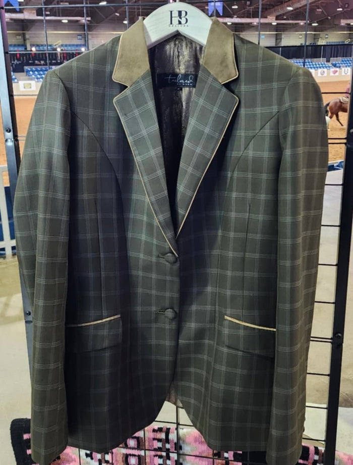 TAILORED Olive Green Plaid Showmanship Suit #3007