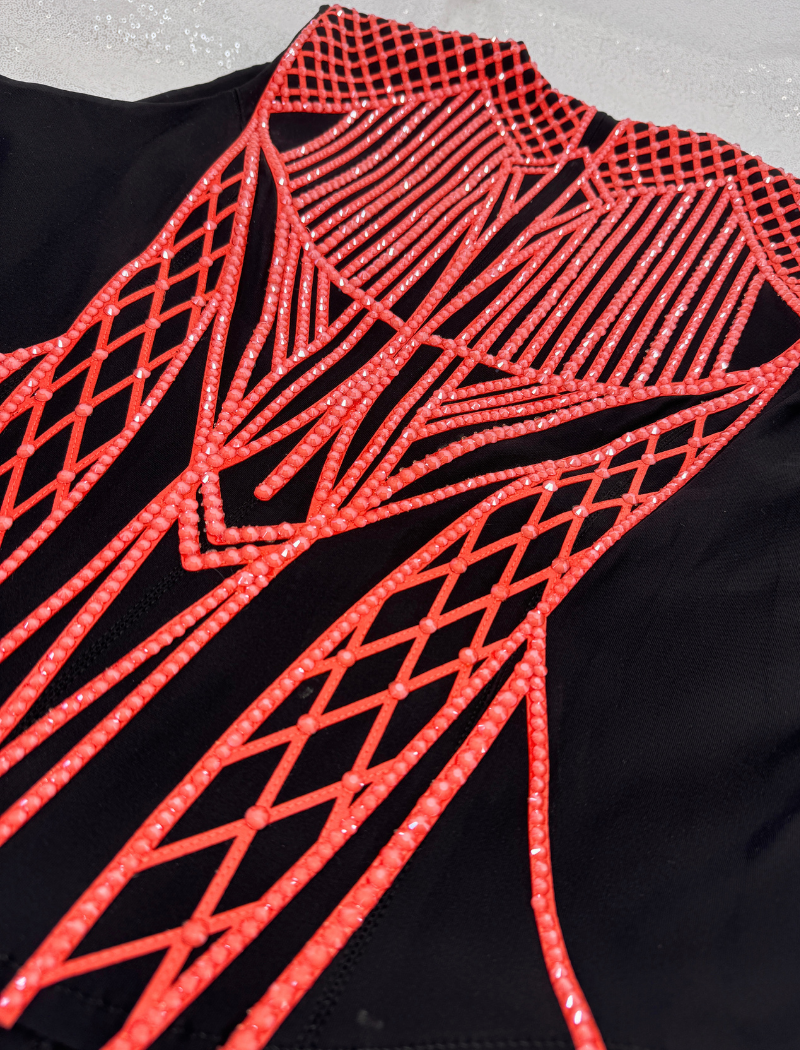 XXL+ Coral and Black Vest 1007
