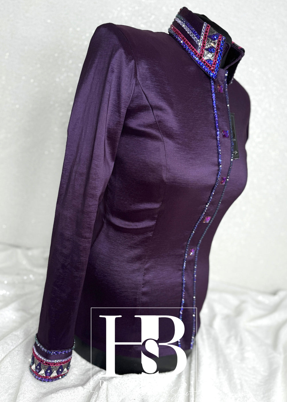 LUXE Eggplant, Fuchsia & Lavender Taffeta Day Shirt