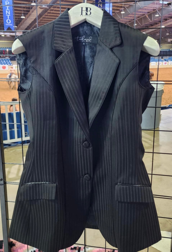 TAILORED Black Stripe Halter/Longe Line Vest #2000
