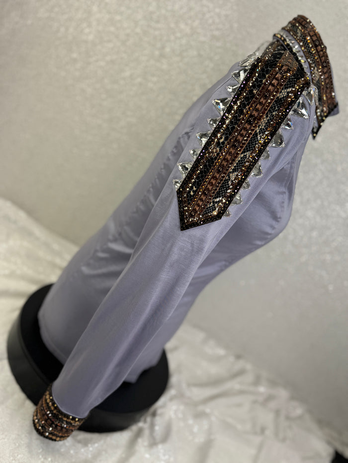 GLAM Icey Lavender w/ Bronze, Brown and Black Taffeta Day Shirt