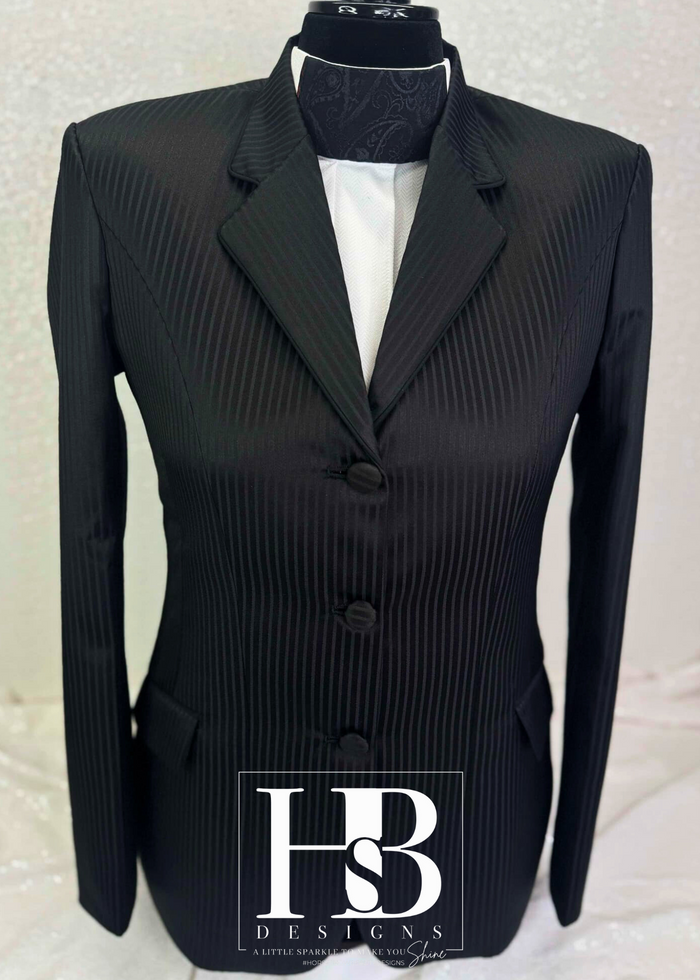 TAILORED Black Stripe w/ Black Accents Hunt Coat