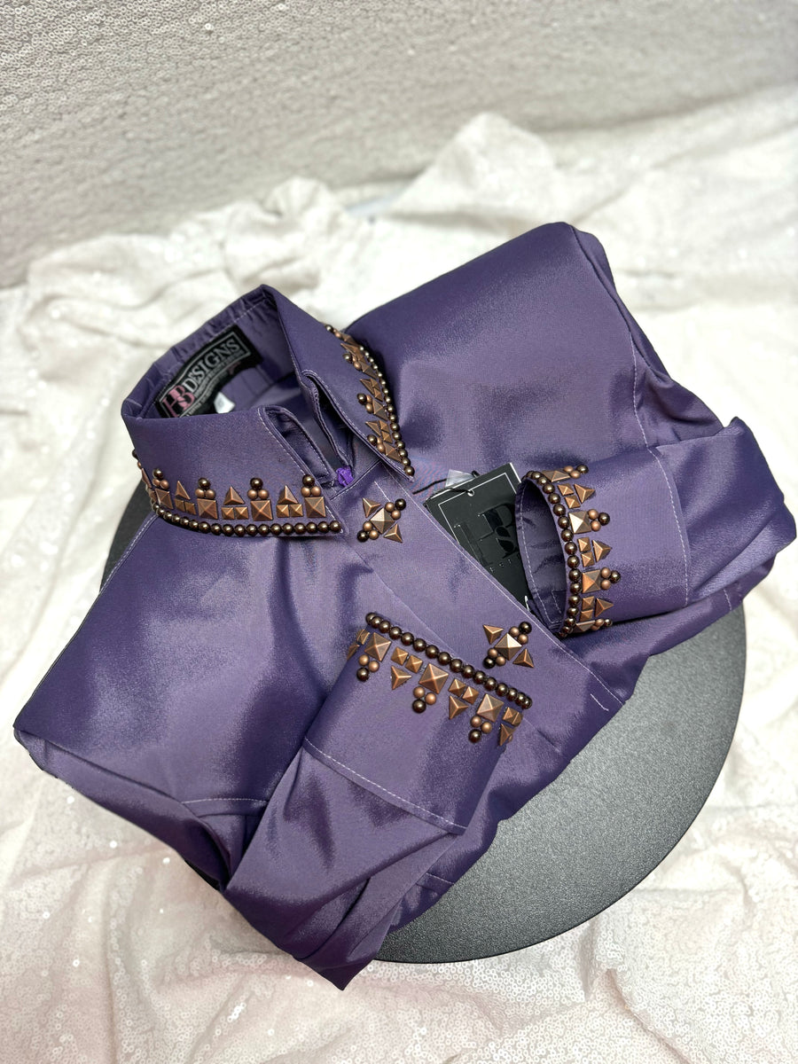 SIMPLY SOUTHWESTERN Dusty Lavender and Copper Stretch Taffeta Day Shirt 1044