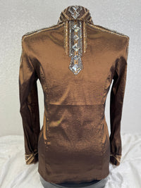 GLAM Brown, Grey and Bronze Stretch Taffeta Day Shirt