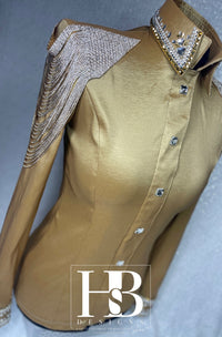 GLAM Gold Stretch Taffeta Day Shirt