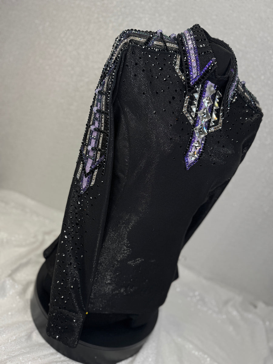 GLAM Black, Purple, Lavender and Grey Back Zip Day Shirt 1337