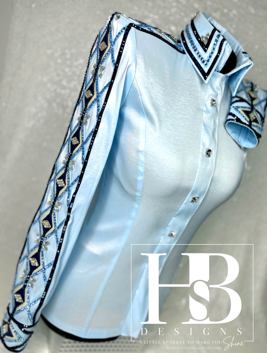 GLAM Icey Blue, Navy and Champagne Day Shirt 1319