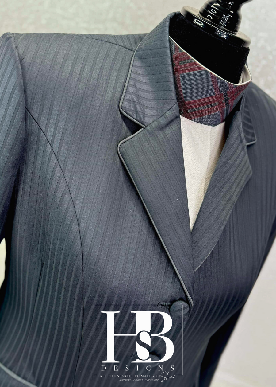 TAILORED Charcoal w/ Grey Accents Hunt Coat #1003