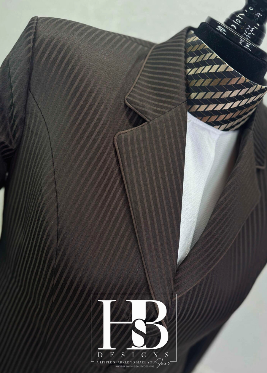 TAILORED Chocolate Stripe with Chocolate Accents Hunt Coat #1013