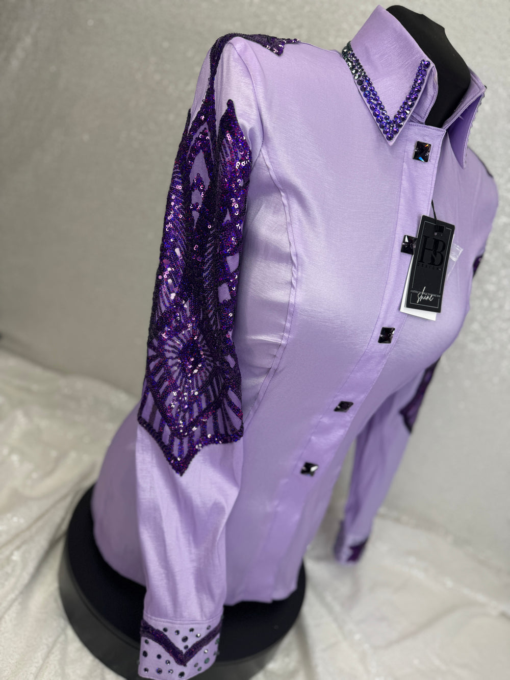 SIMPLY Light Lavender w/ Purple Stretch Taffeta Day Shirt