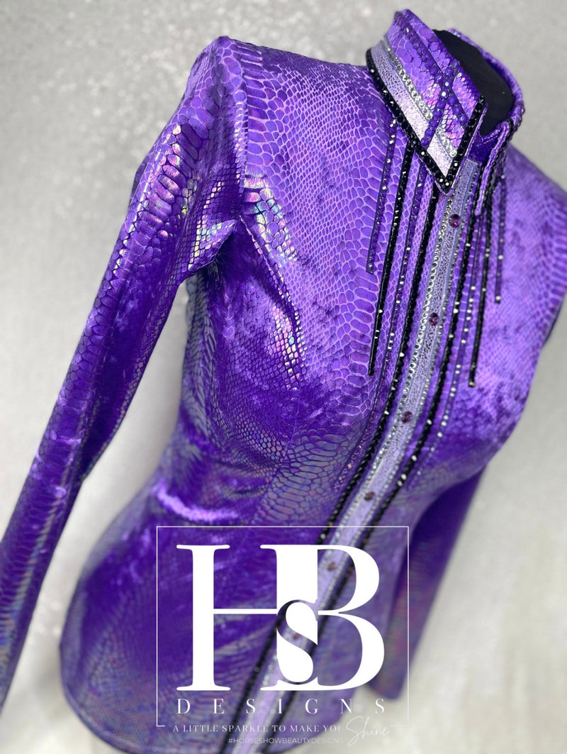 S/M/L Purple Snakeskin Back Zip Day Shirt