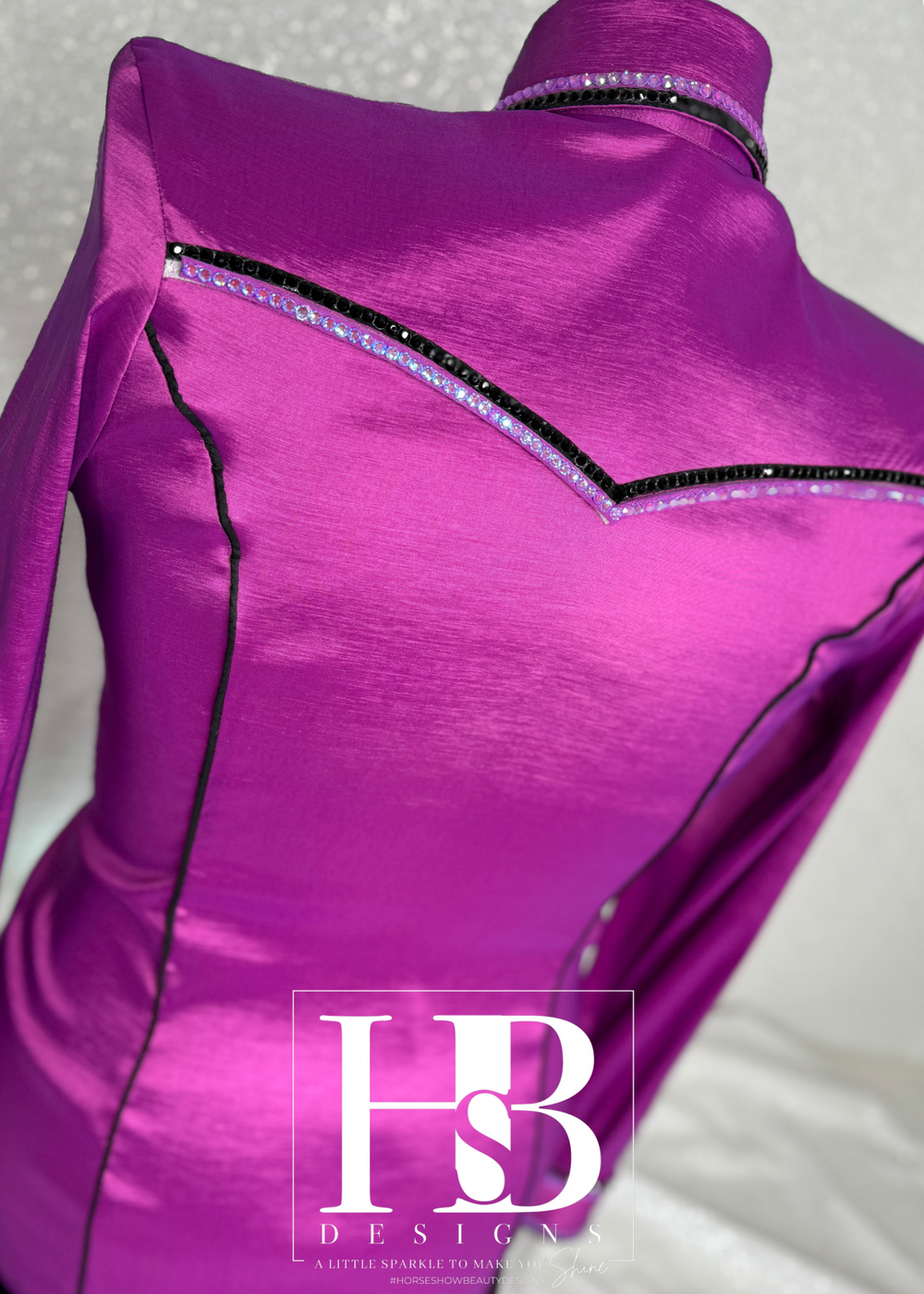 YOKED LEVEL UP Electric Magenta & Black Stretch Taffeta Day Shirt