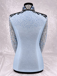 GLAM BREEZY Icey Blue Stretch Day Shirt with Contrast Panels