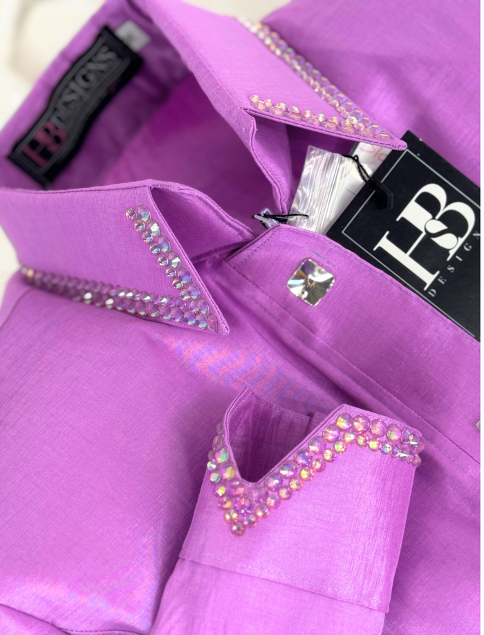 SIMPLY Orchid Stretch Taffeta Day Shirt 1379