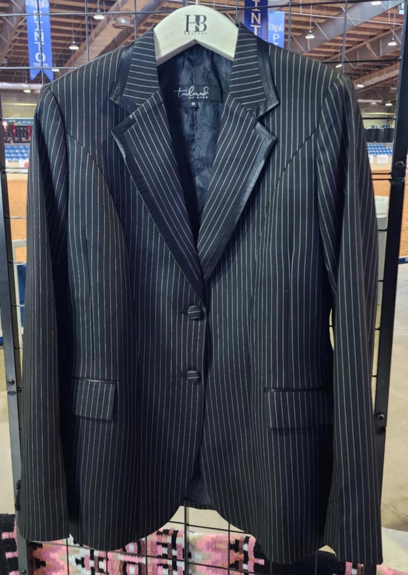 TAILORED Black & White Pinstripe Showmanship Suit #3005