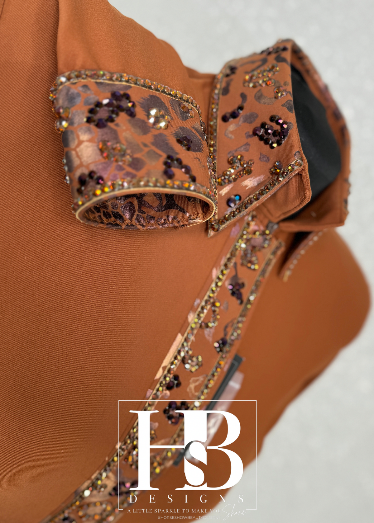 LUXE Rust w/ Contrasting Animal Print Leopard Stretch Day Shirt