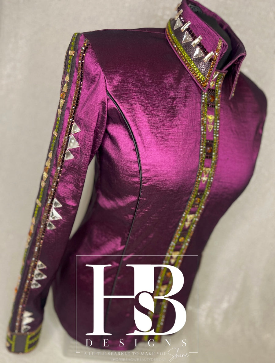 GLAM Dark Berry & Olive Stretch Taffeta Day Shirt 1330