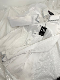 SIMPLY White Stretch Taffeta Day Shirt 1361