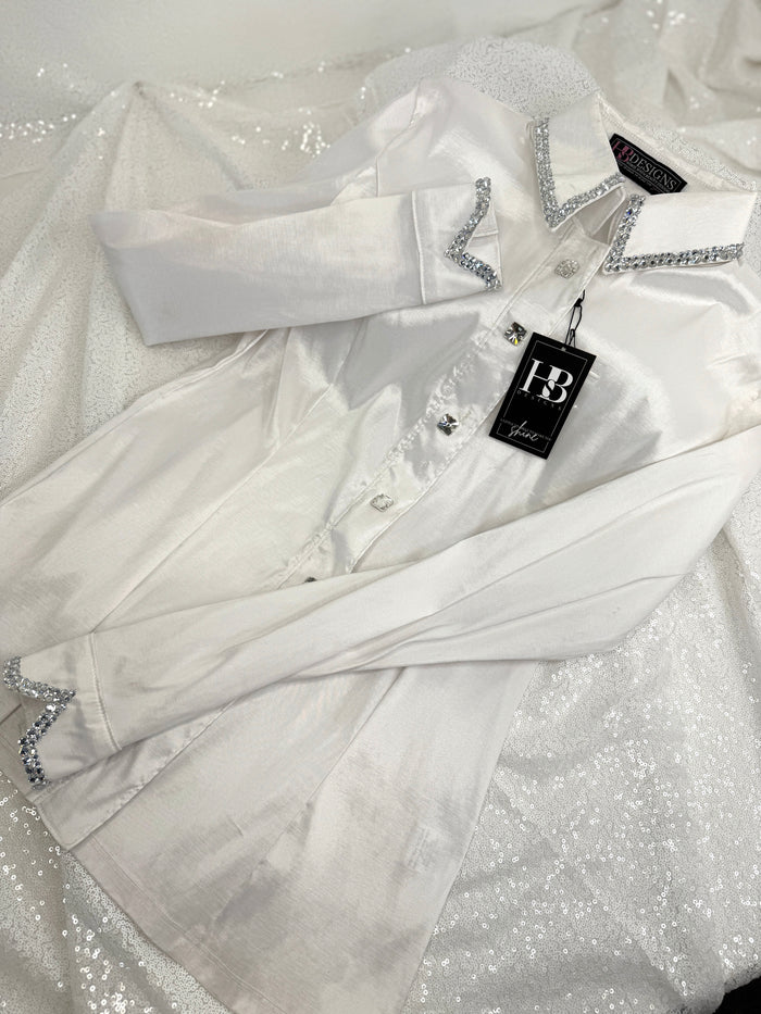 SIMPLY White Stretch Taffeta Day Shirt 1361