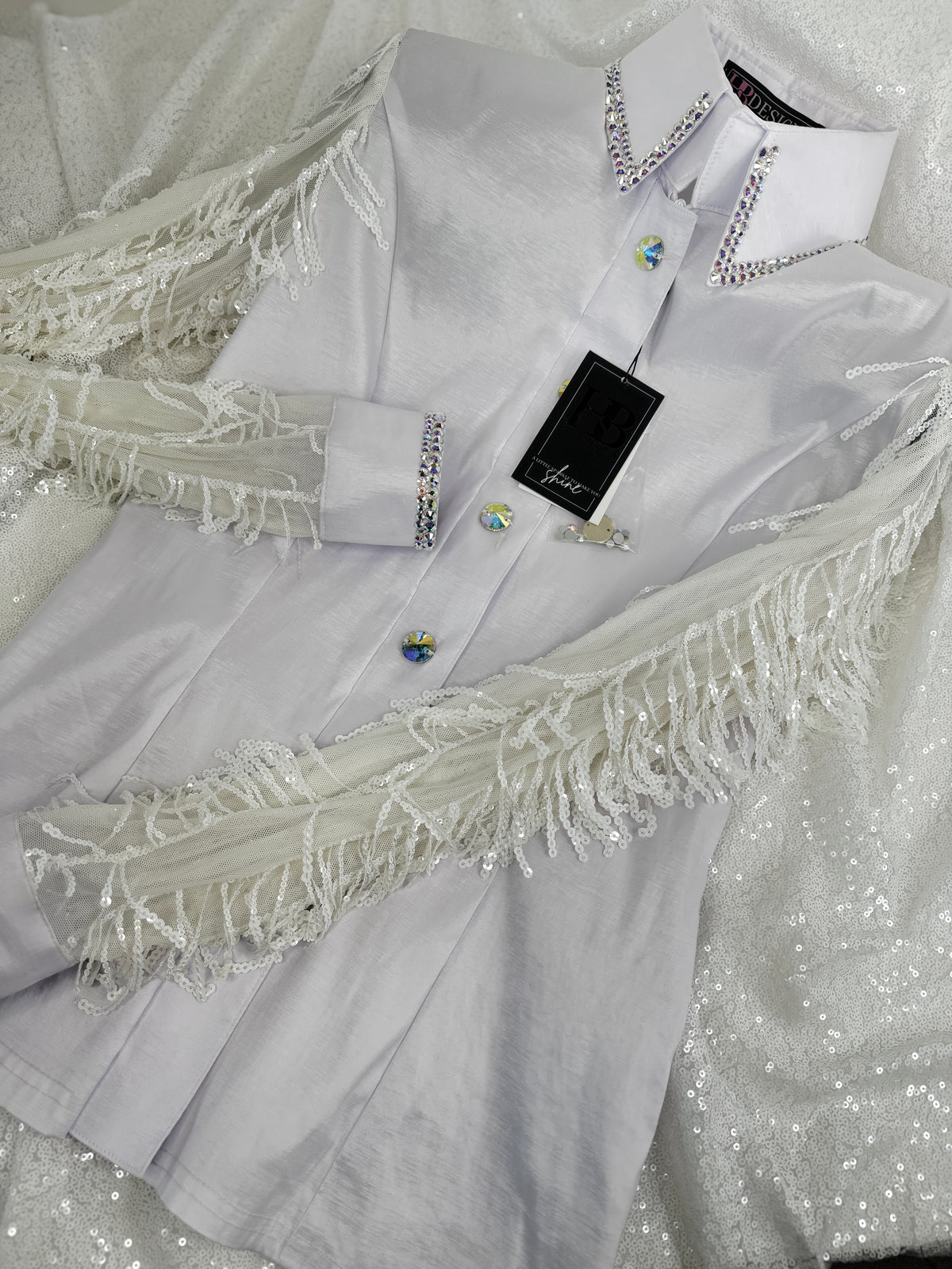 SIMPLY BREEZY White Stretch Taffeta Day Shirt 1362