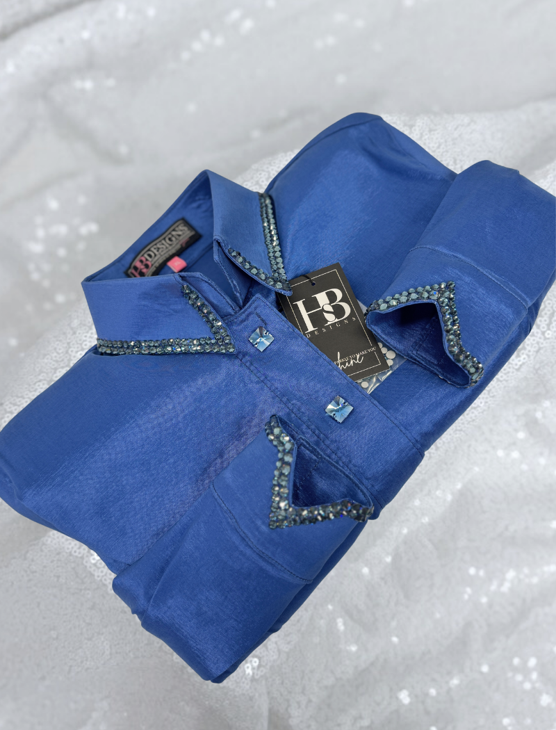 SIMPLY Indigo Denim Stretch Taffeta Day Shirt 1088