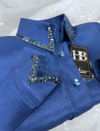 SIMPLY Indigo Denim Stretch Taffeta Day Shirt