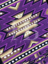 DIXIE 1.0 Navy BASE, Dusty Purple, Orchid, Camel, Chocolate Brown, Tan and White Premium Ranch Pad 1276