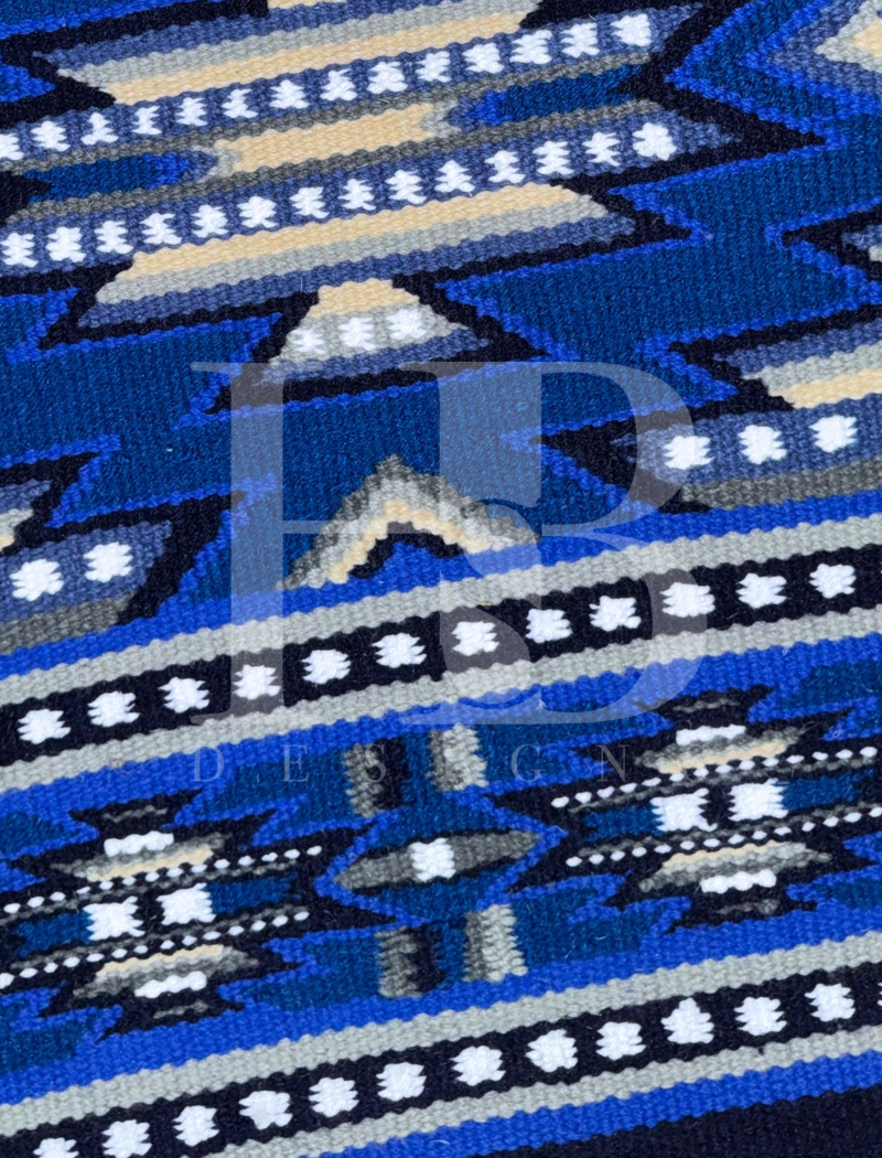 DIXIE 1.0 Royal Blue, Navy, Grey, Cream and White Premium Ranch Pad 1277