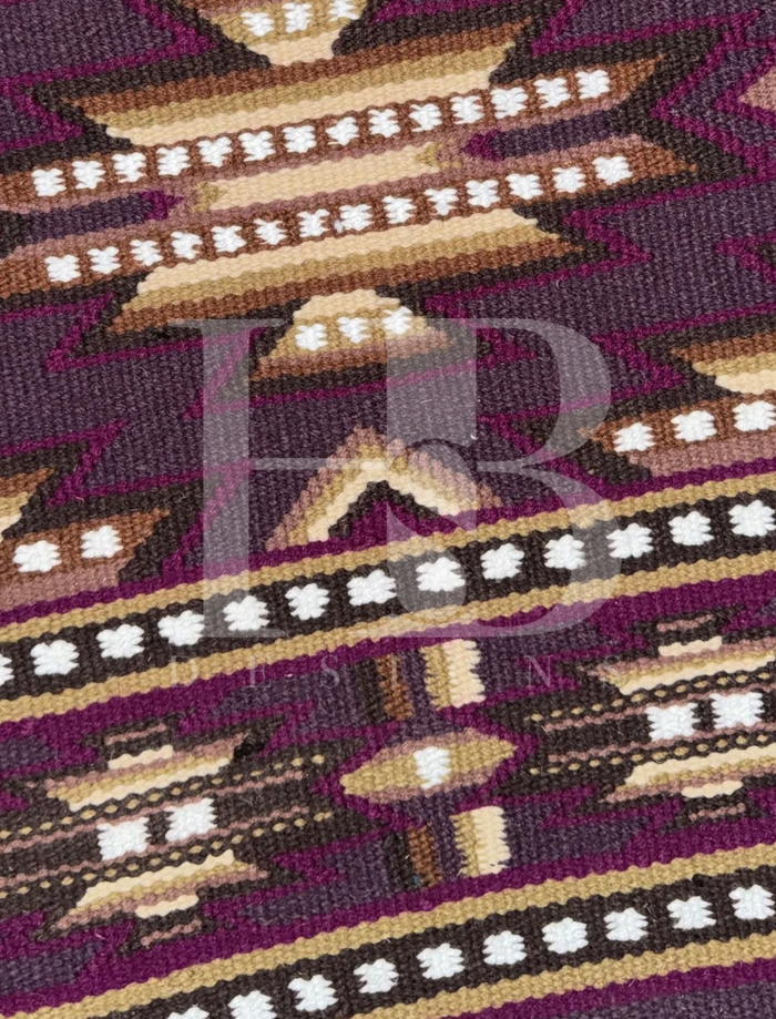 DIXIE 1.0 Aubergine, Plum, Mauve, Rust, Chocolate Brown, Camel Tan and White Premium Ranch Pad 1278