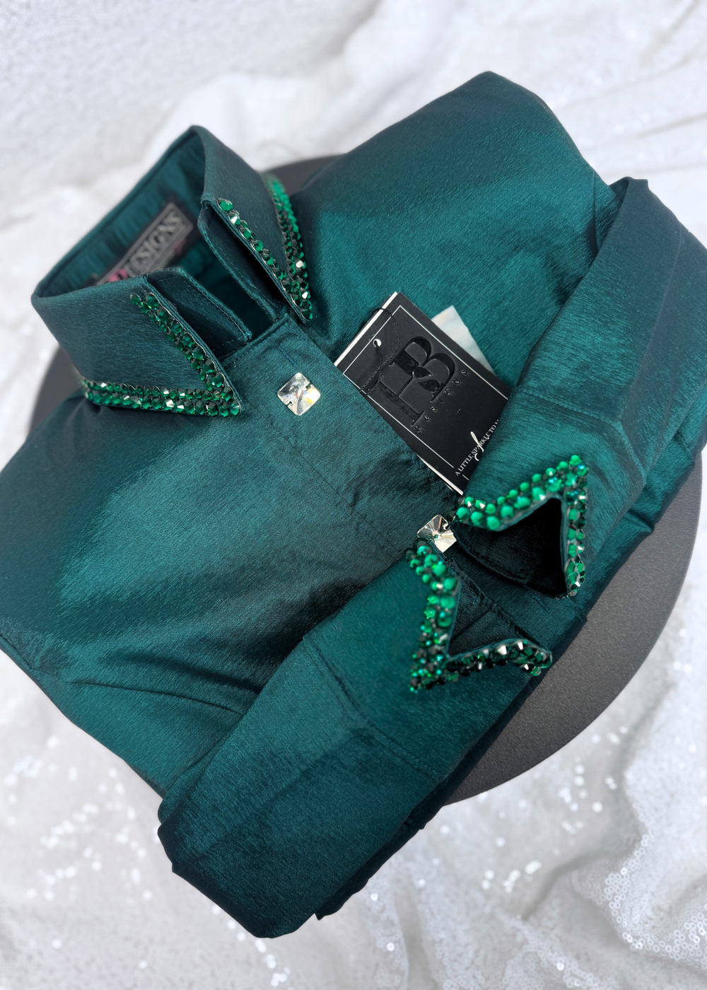 SIMPLY Emerald Stretch Taffeta Day Shirt