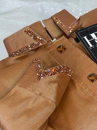SIMPLY Caramel Stretch Taffeta Day Shirt 1419