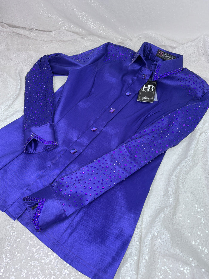SIMPLY+ Royal Purple Stretch Taffeta Day Shirt 1418