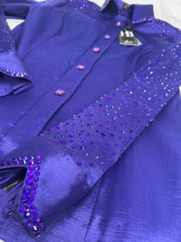 SIMPLY+ Royal Purple Stretch Taffeta Day Shirt 1418