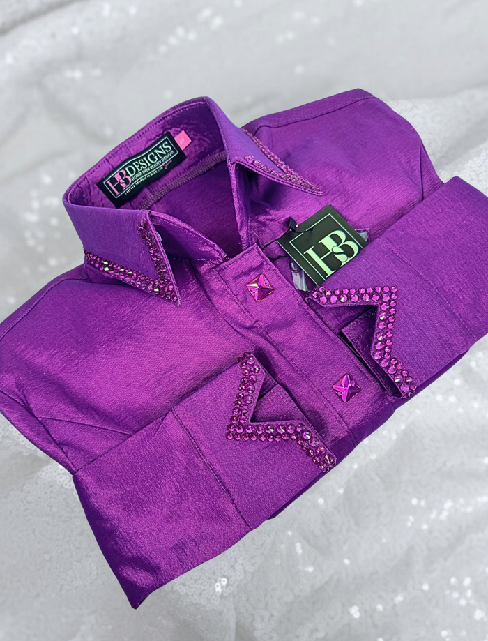 SIMPLY Electric Magenta Stretch Taffeta Day Shirt 1495