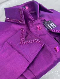 SIMPLY Electric Magenta Stretch Taffeta Day Shirt 1495