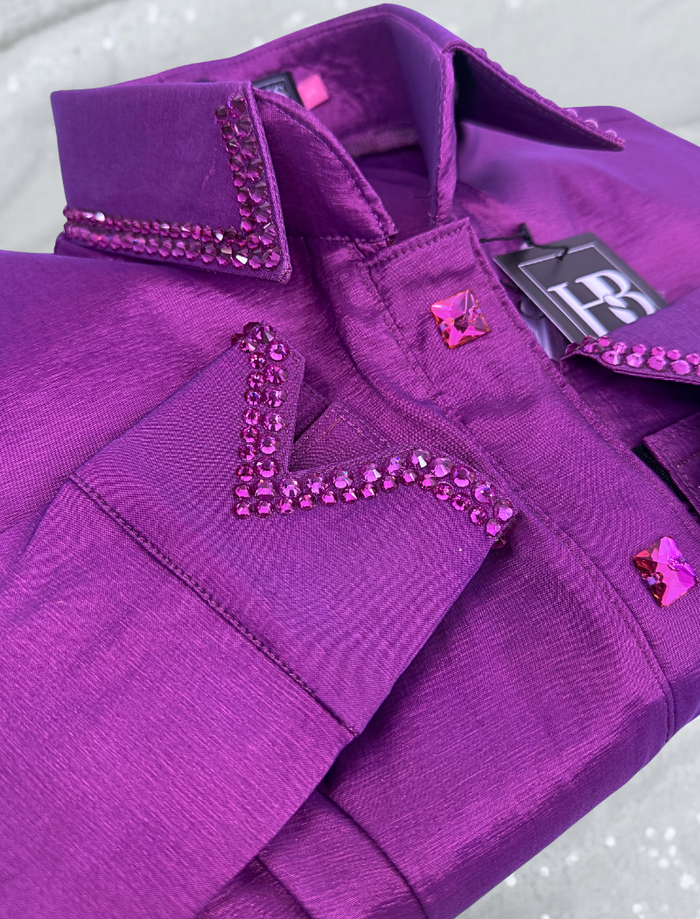 SIMPLY Electric Magenta Stretch Taffeta Day Shirt 1495