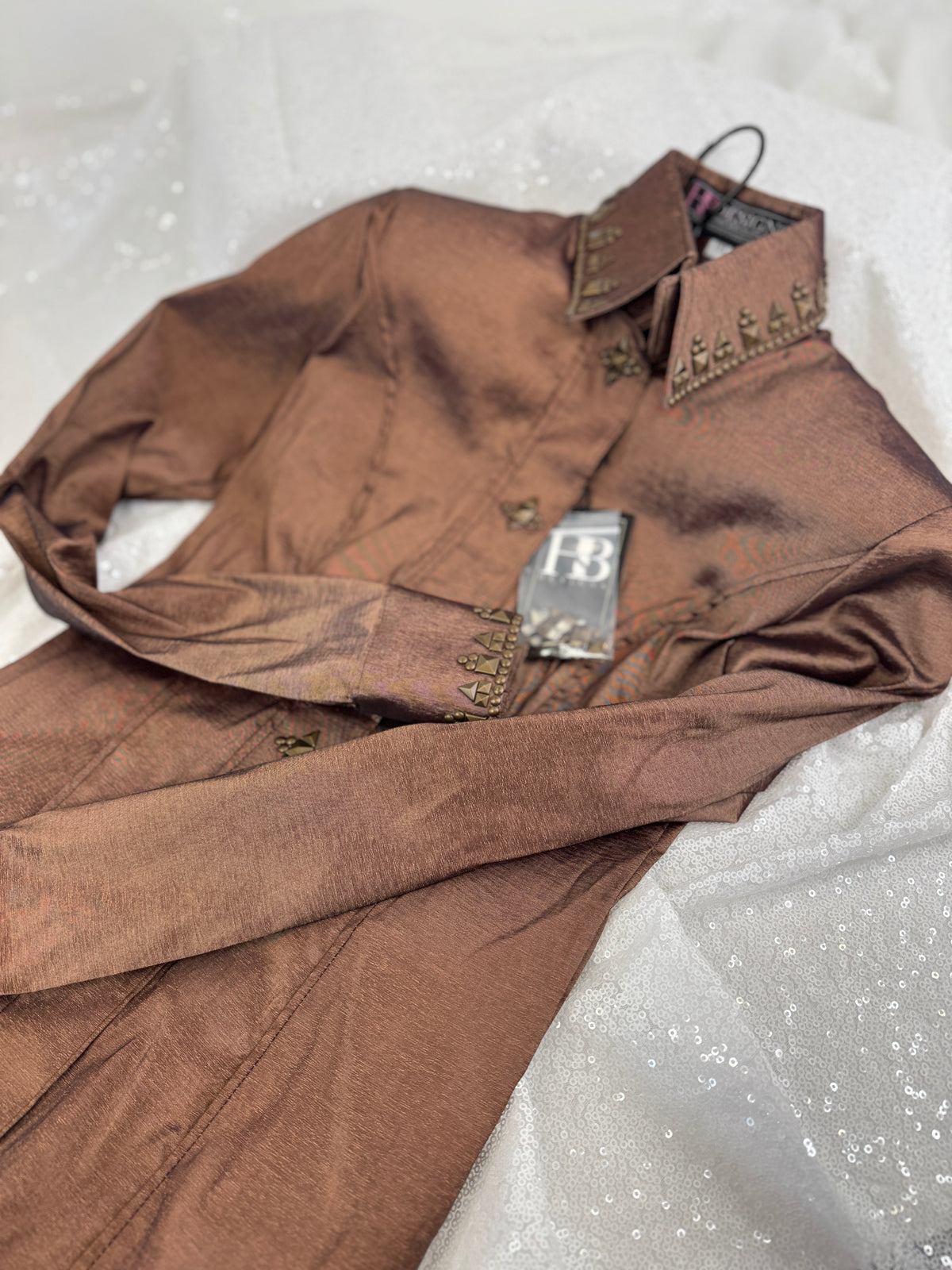 SIMPLY SOUTHWESTERN Bronze Stretch Taffeta Day Shirt 1051