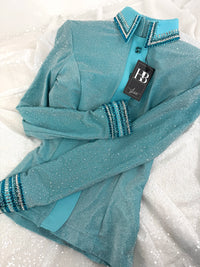 GLITZY+ Aqua Sparkle Spandex Stretch Day Shirt