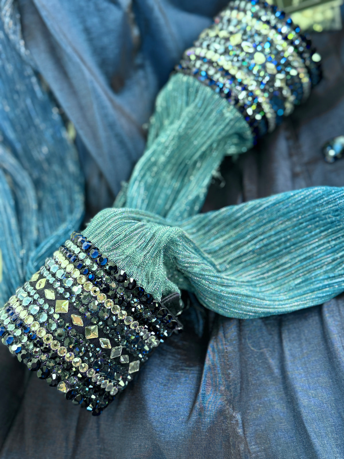 GLITZY BREEZY Dark Denim / Navy Stretch Taffeta Day Shirt