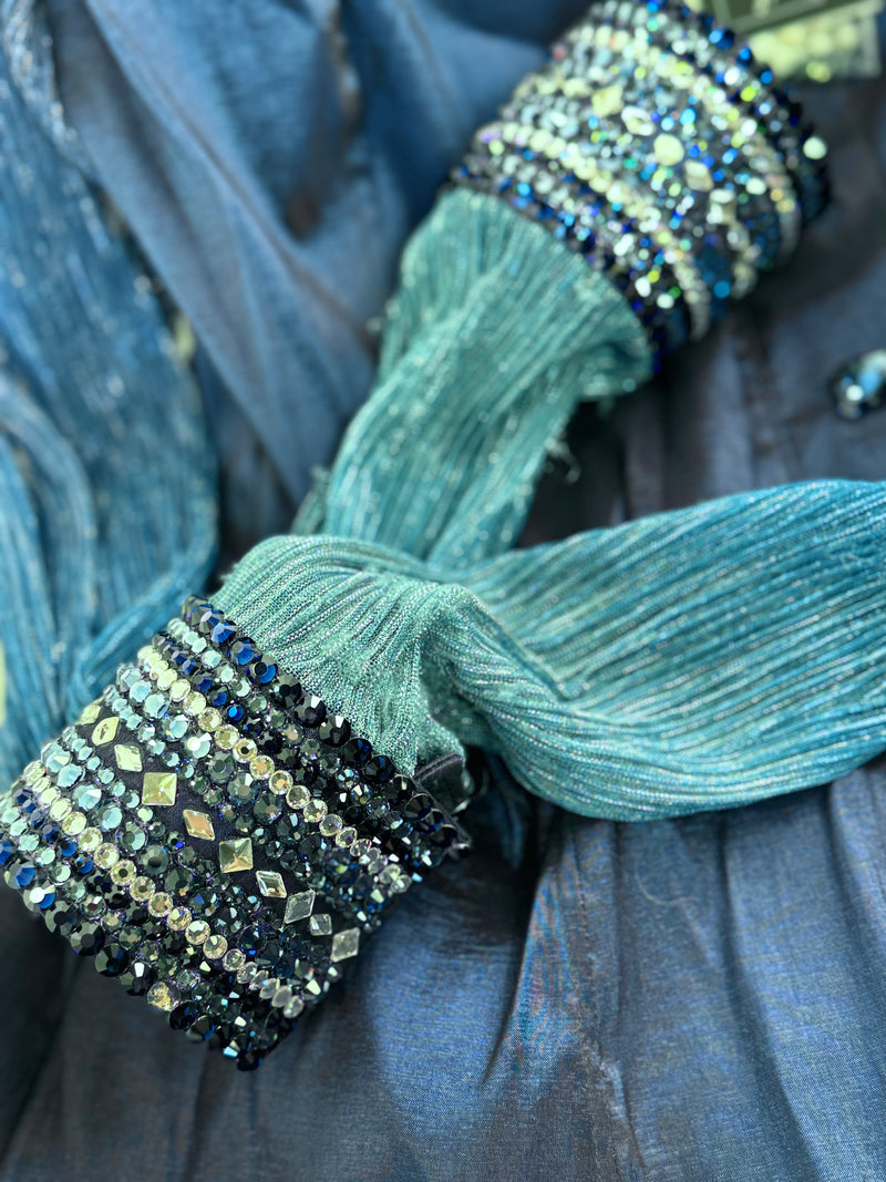 GLITZY BREEZY Dark Denim / Navy Stretch Taffeta Day Shirt