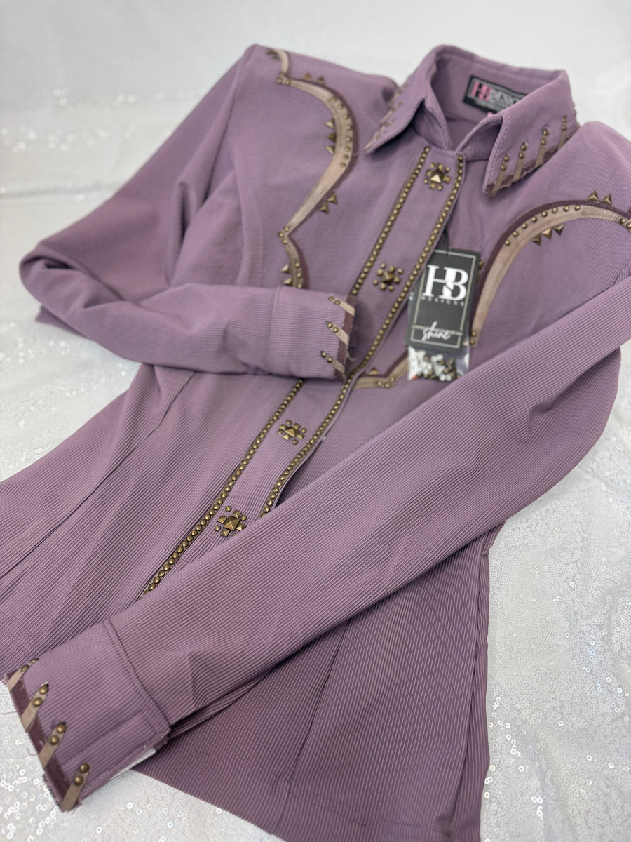 SOUTHWESTERN Thistle / Dusty Purple Ribbed Spandex Day Shirt 1009