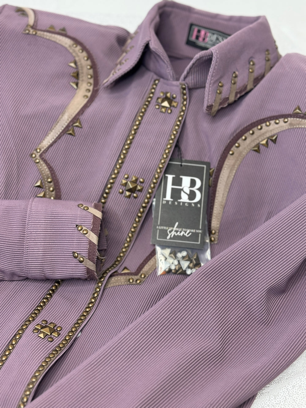 SOUTHWESTERN Thistle / Dusty Purple Ribbed Spandex Day Shirt 1009