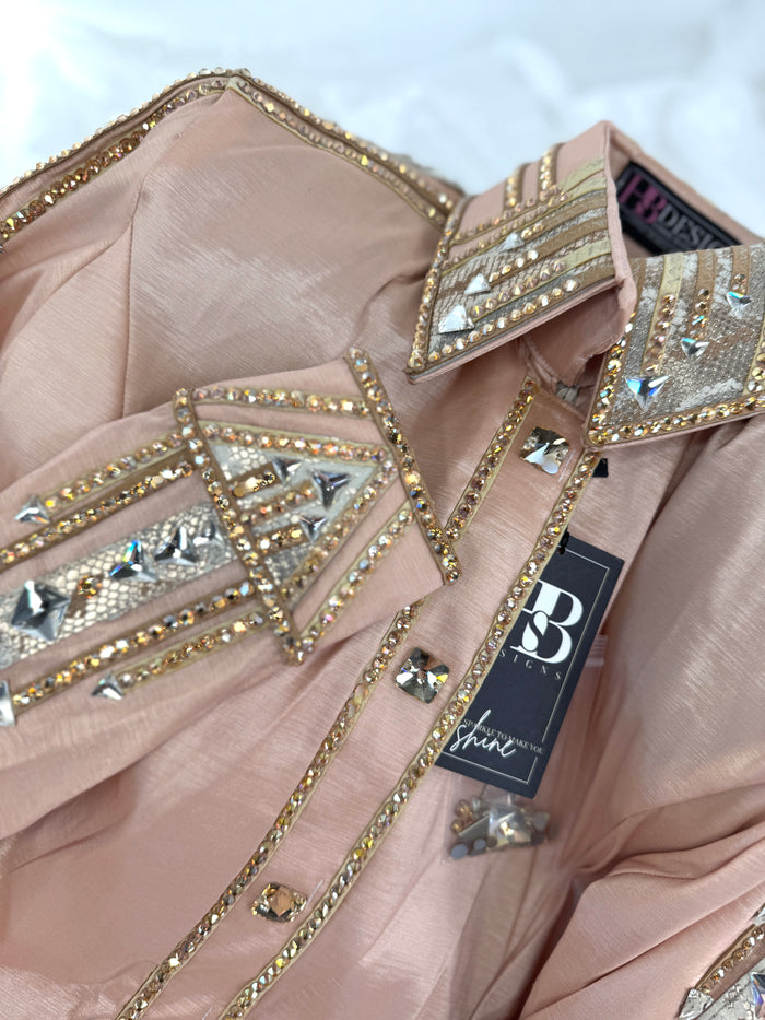 GLAM Beige, Camel & Champagne Stretch Taffeta Day Shirt