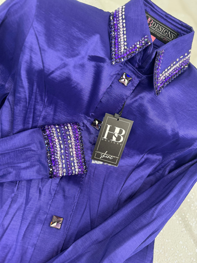 GLITZY Royal Purple Stretch Taffeta Day Shirt