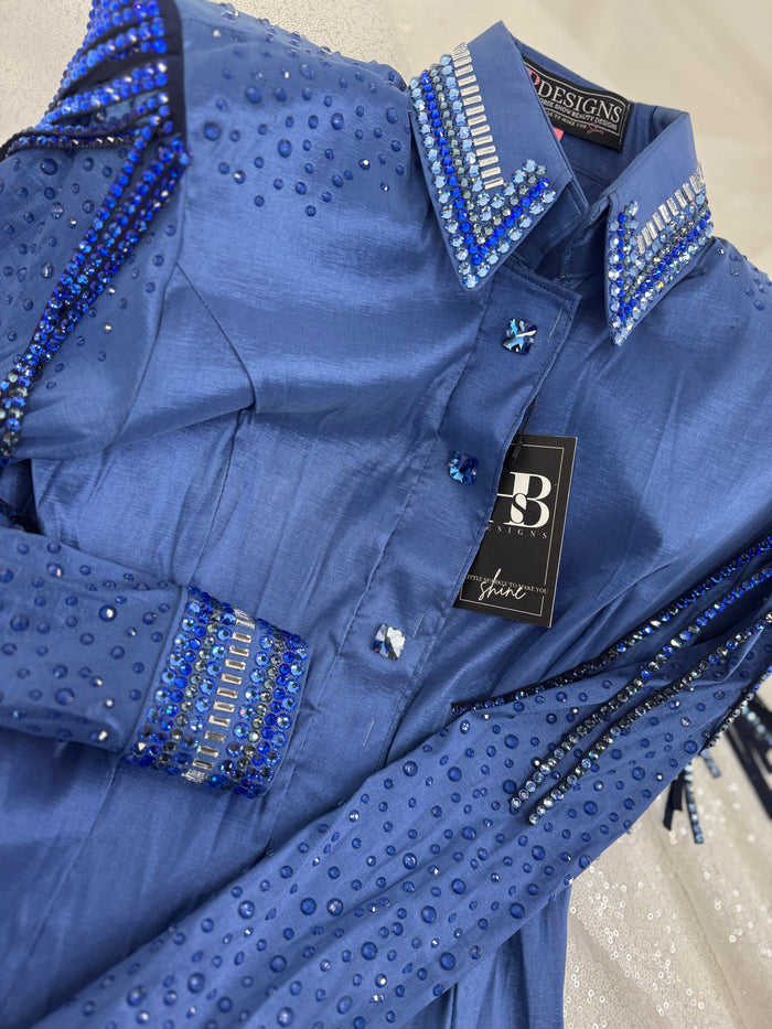 GLITZY+ Indigo w/ Navy & Denim Stretch Taffeta Day Shirt
