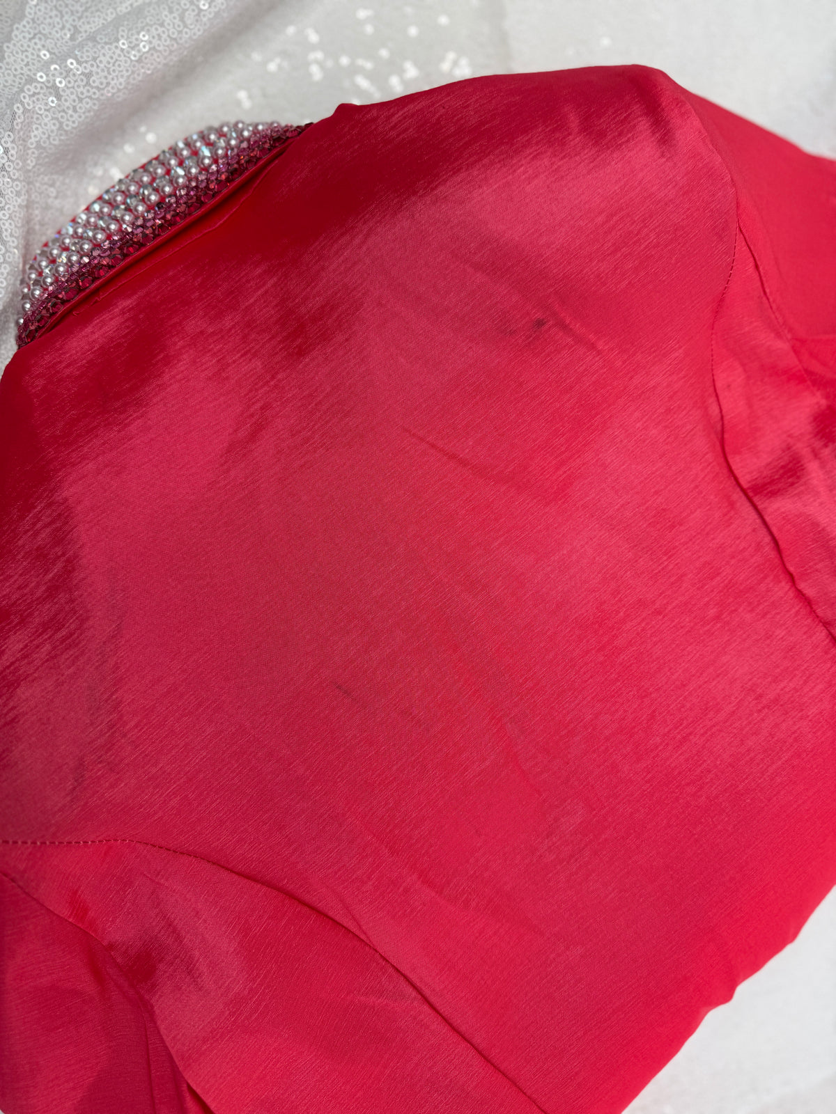 GLITZY Hot Coral Stretch Taffeta Day Shirt