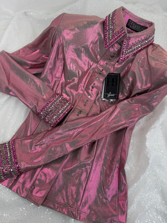GLITZY Moulin Rouge Melted Metals Stretch Spandex Day Shirt