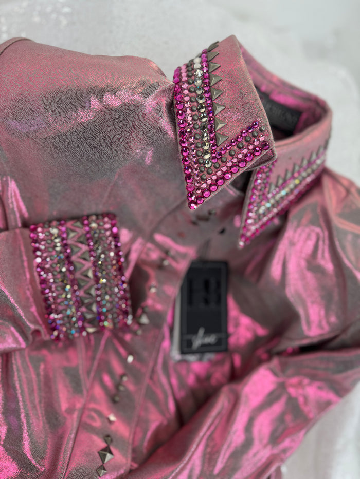 GLITZY Moulin Rouge Melted Metals Stretch Spandex Day Shirt